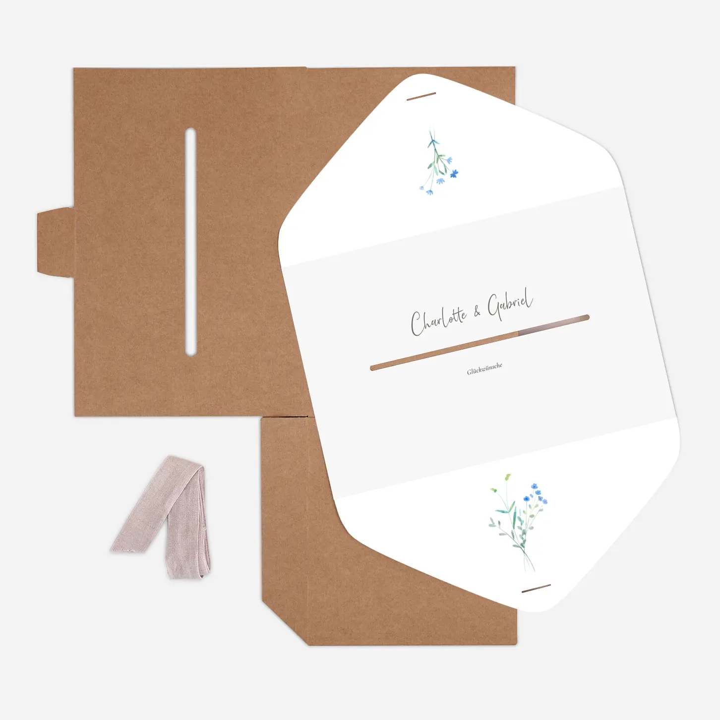 Kartenbox Hochzeit Floraler Kranz