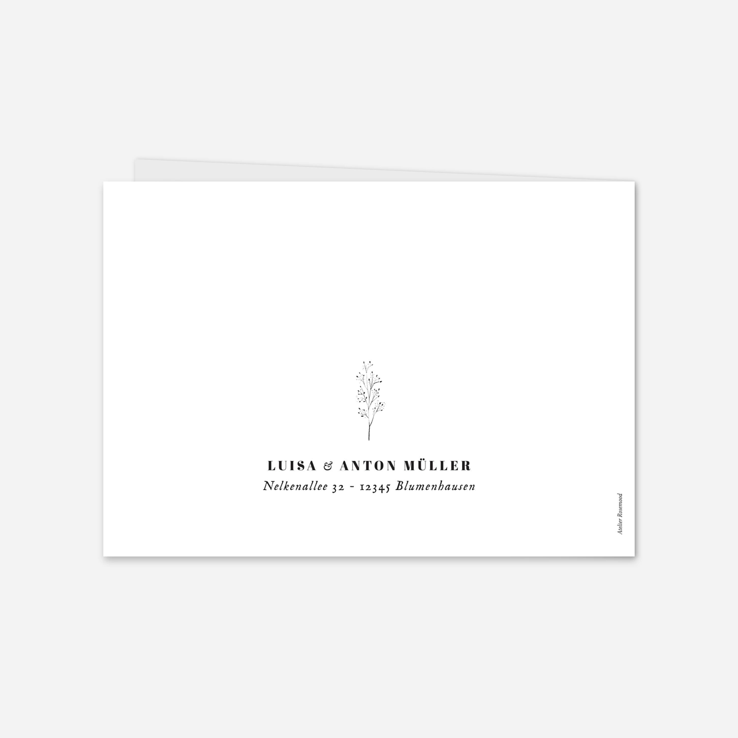 Dankeskarte Hochzeit Floral Minimal