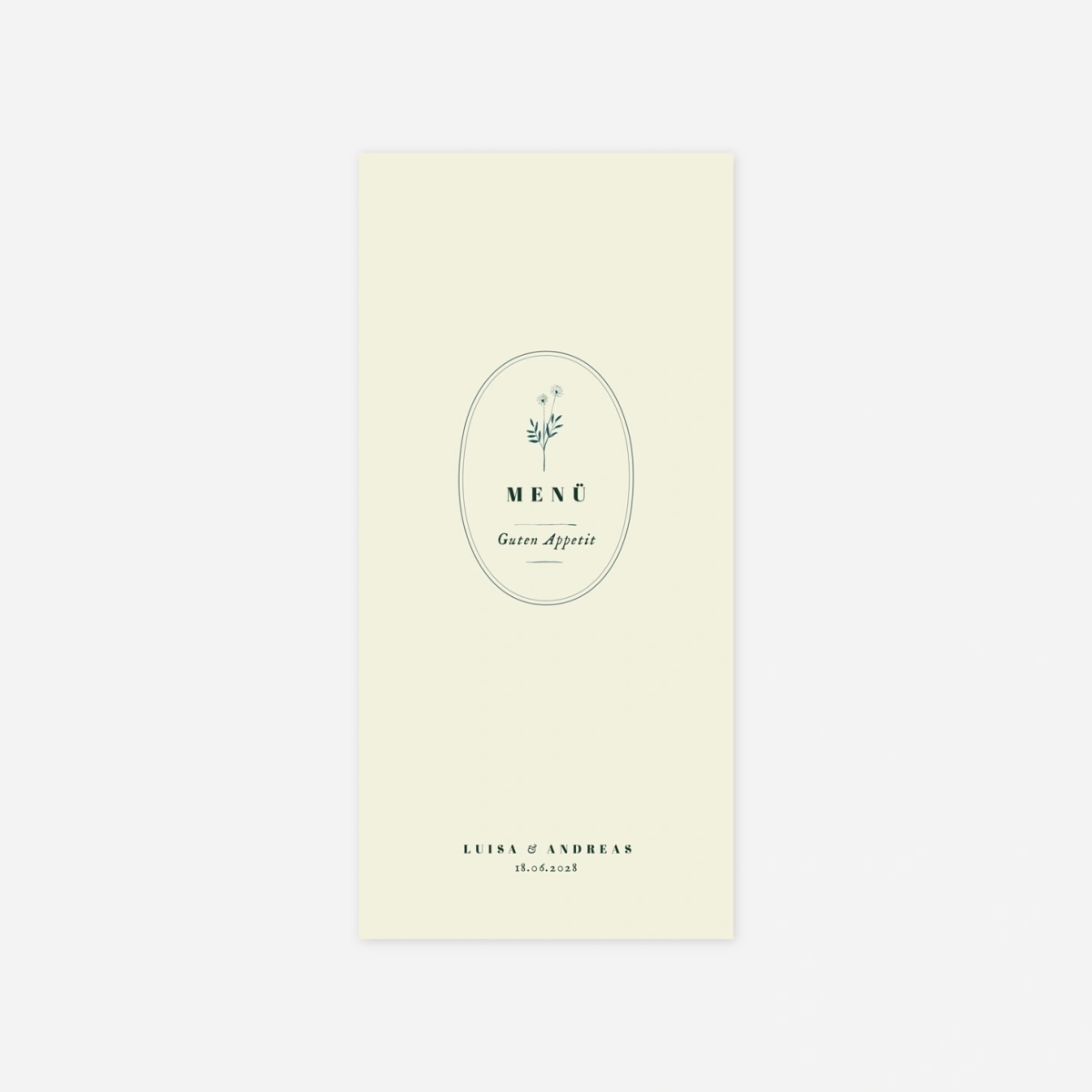 Menükarte Hochzeit Floral Minimal
