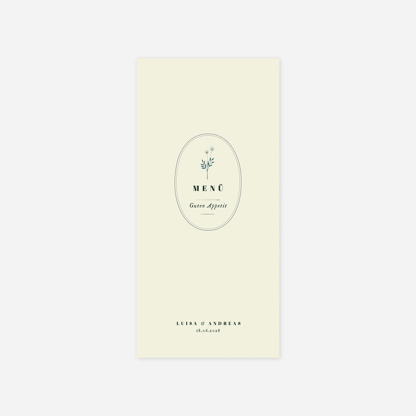 Menükarte Hochzeit Floral Minimal