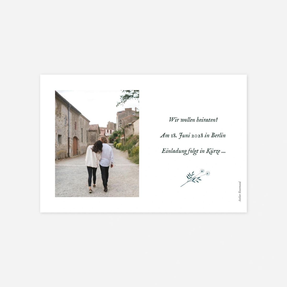 Save-the-Date Karte Floral Minimal