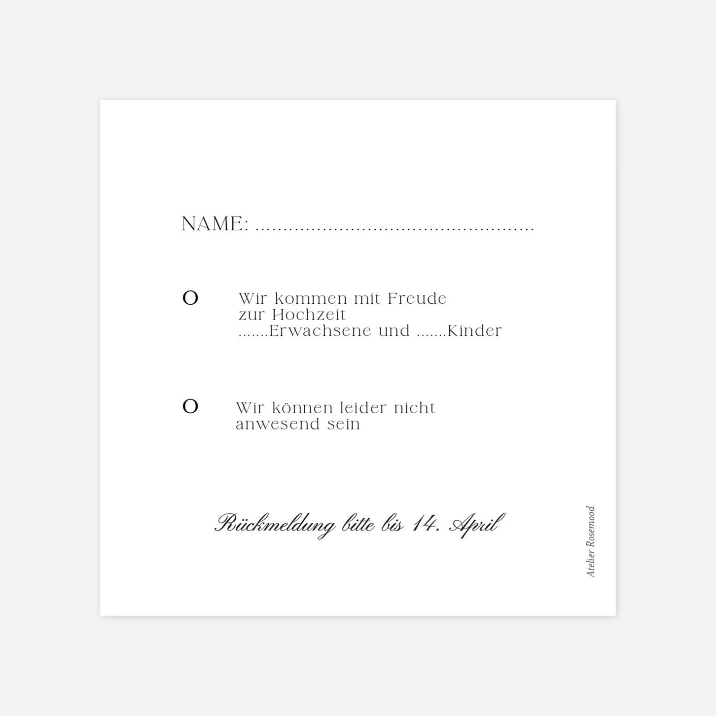 Antwortkarte Hochzeit Fleur minimale