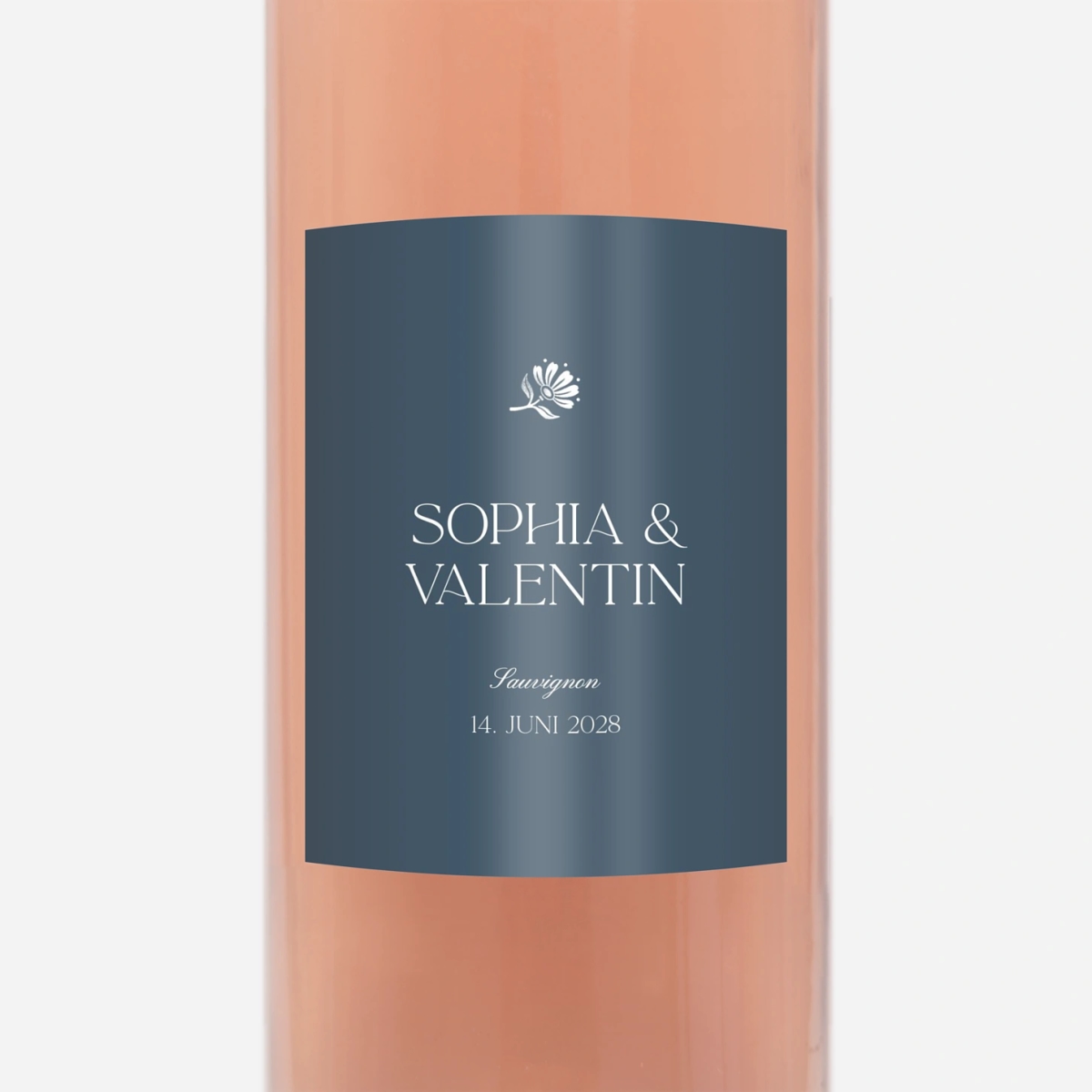 Flaschenetikett Hochzeit Fleur minimale