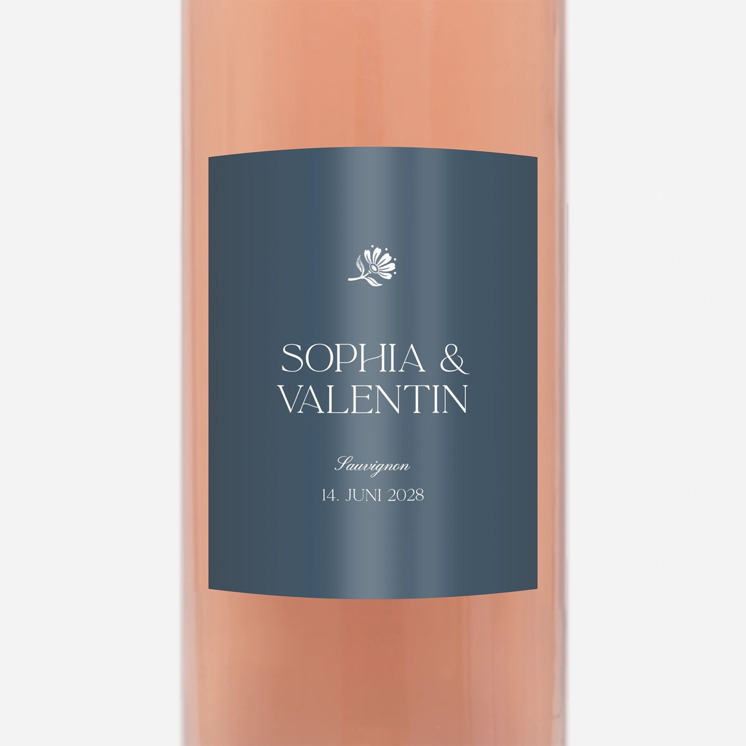 Flaschenetikett Hochzeit Fleur minimale