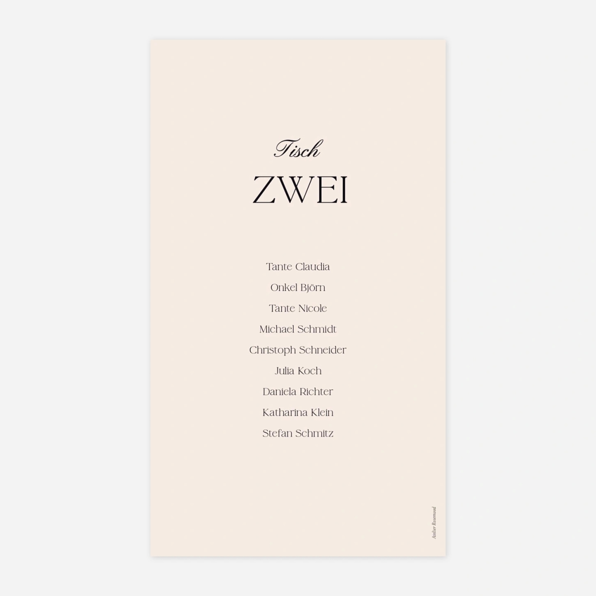 Gruppentischkarte Fleur minimale