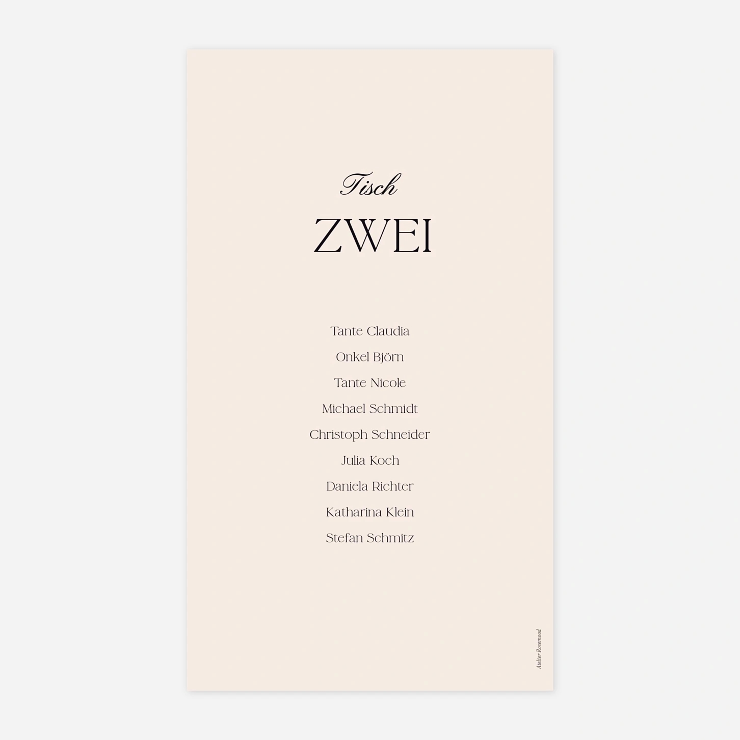 Gruppentischkarte Fleur minimale