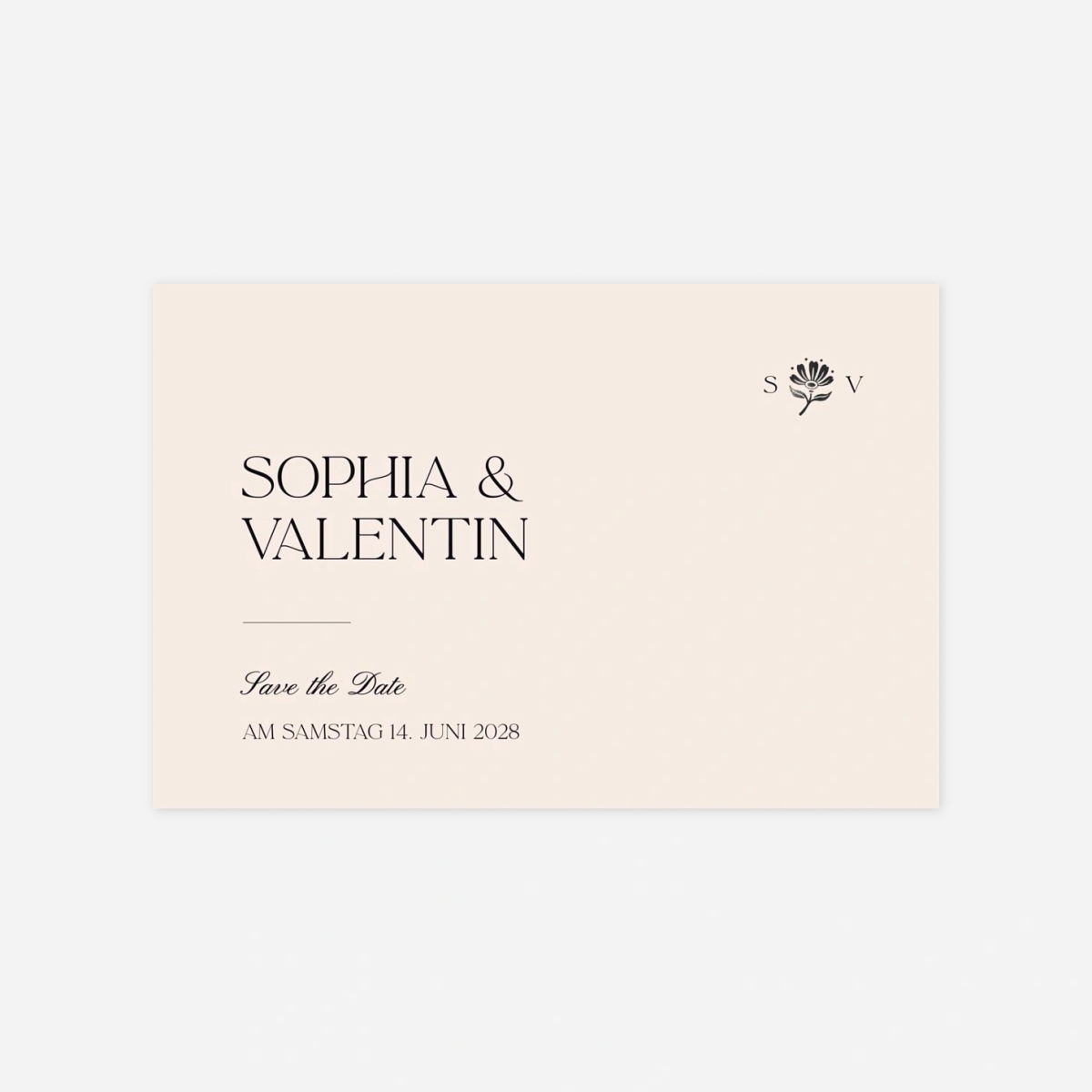 Save-the-Date Karte Fleur minimale