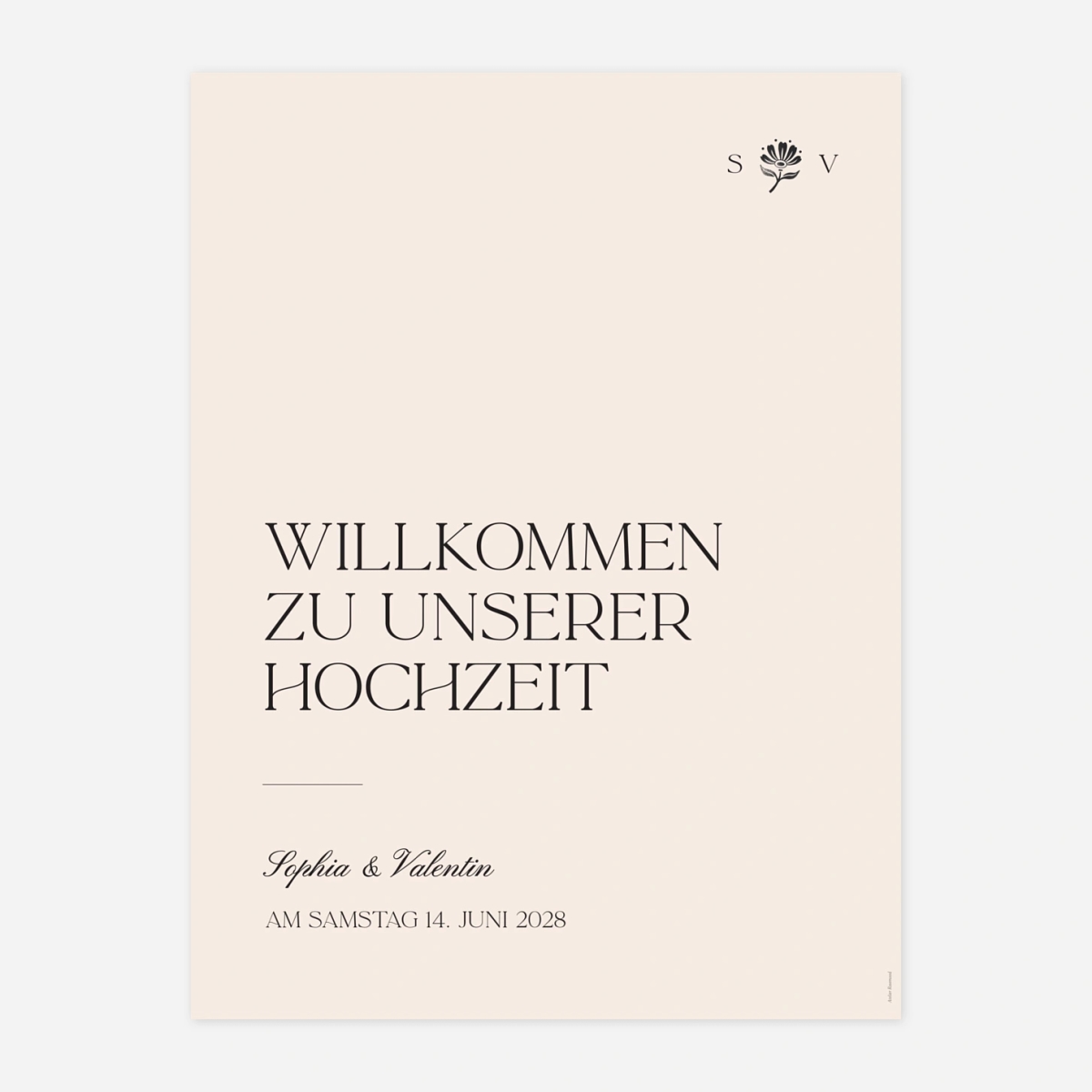 Willkommensschild Fleur minimale