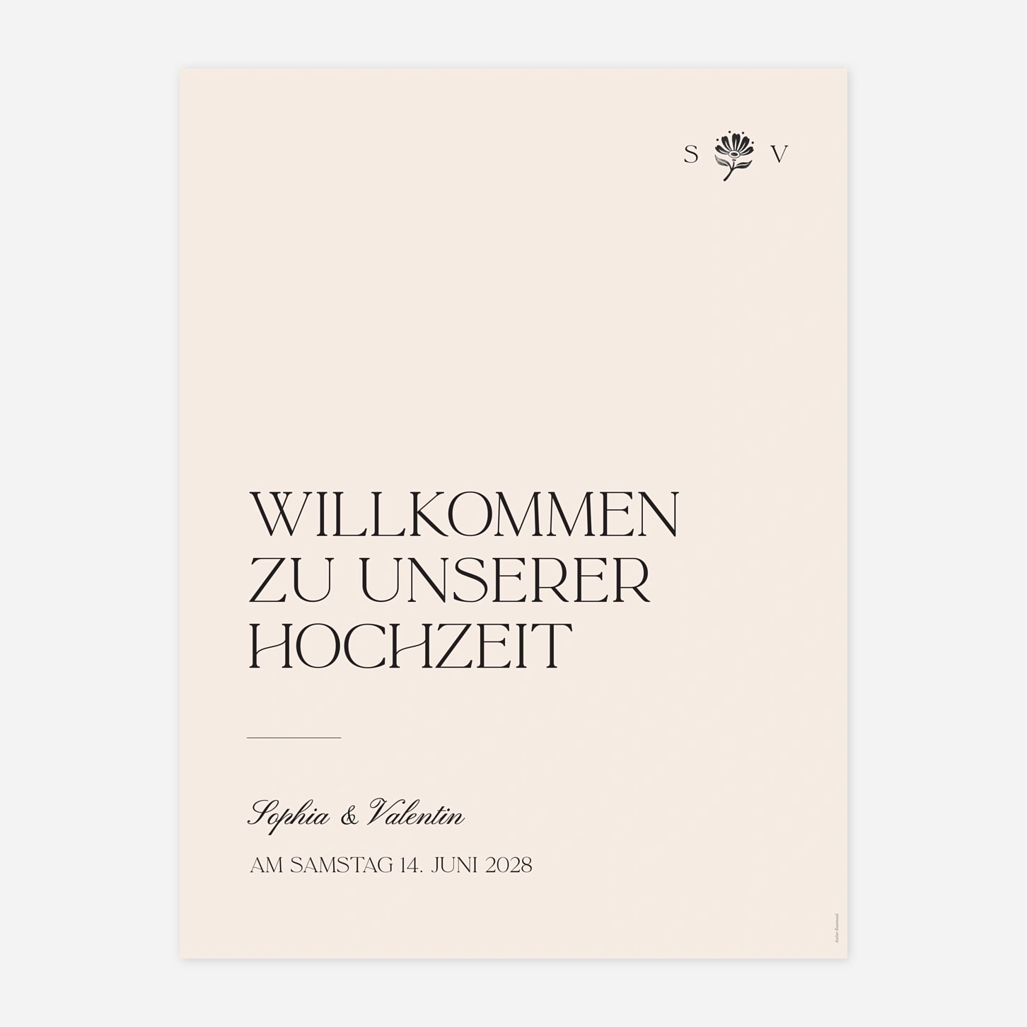 Willkommensschild Fleur minimale