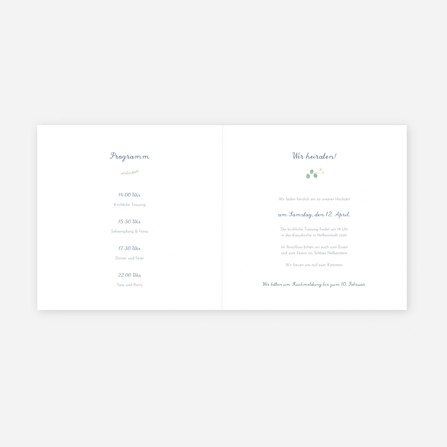 Hochzeitseinladung Florales Portrait