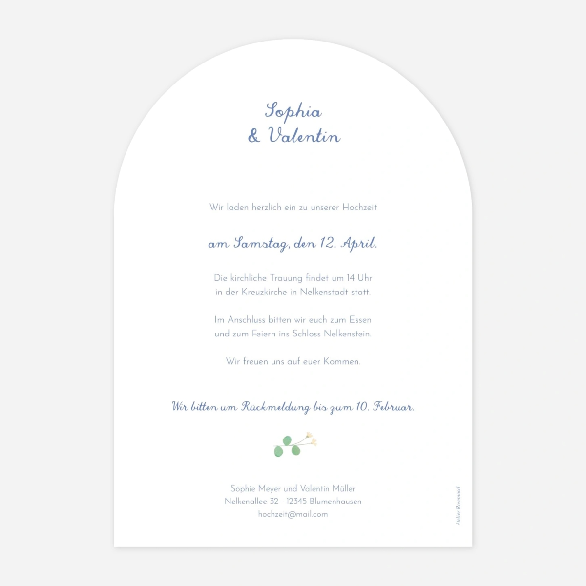 Hochzeitseinladung Florales Portrait