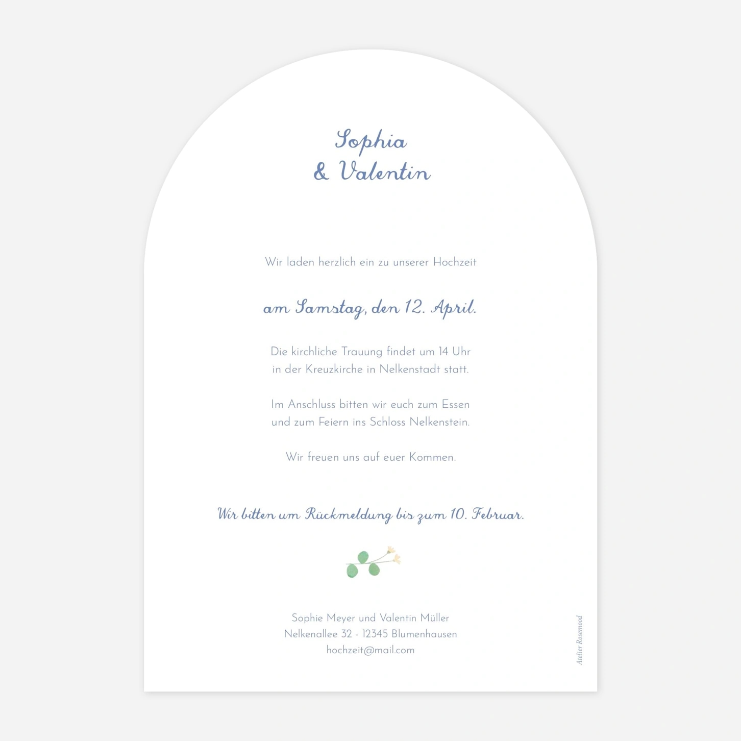 Hochzeitseinladung Florales Portrait