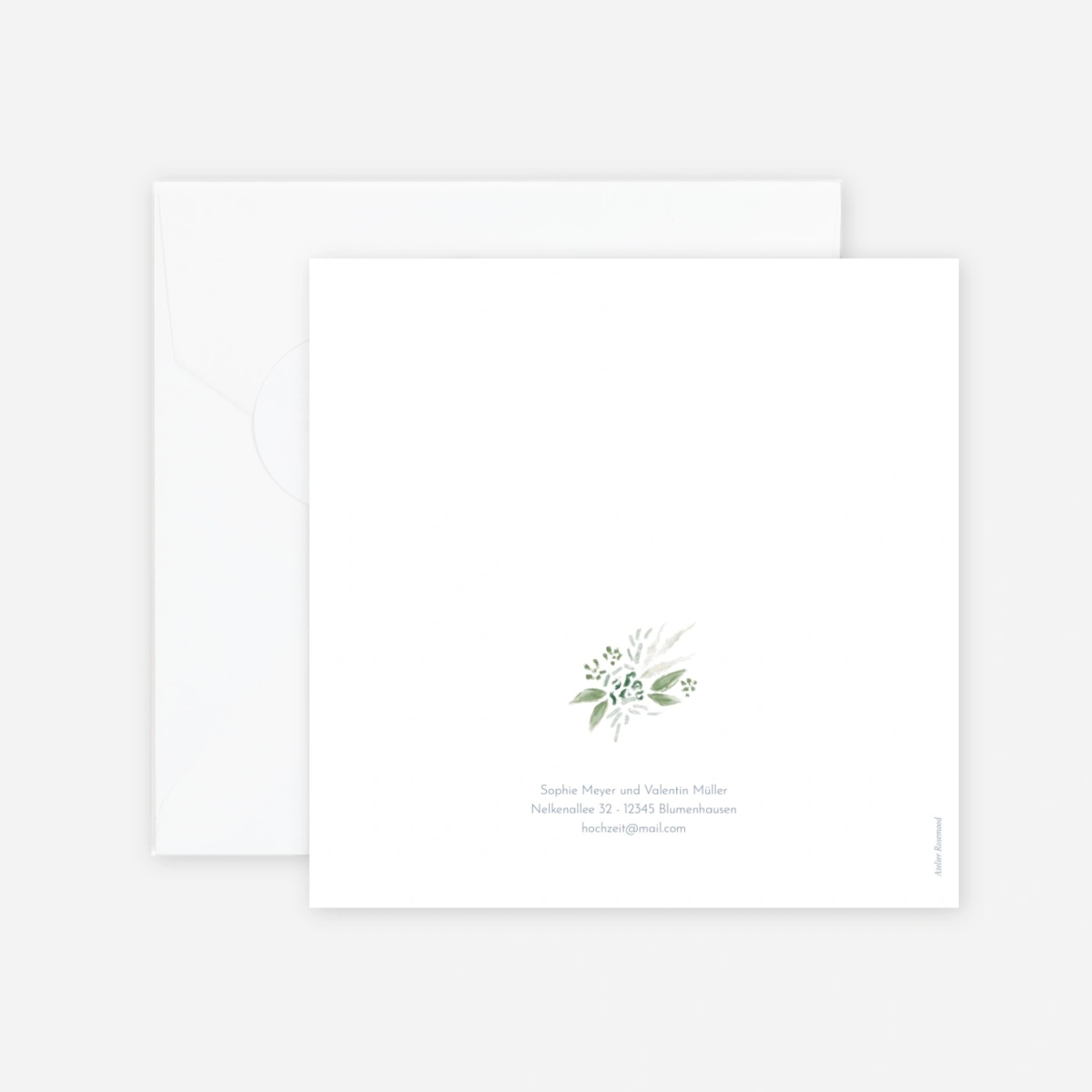 Hochzeitseinladung Florales Portrait