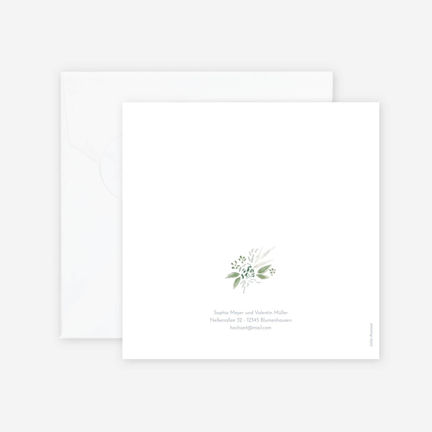 Hochzeitseinladung Florales Portrait