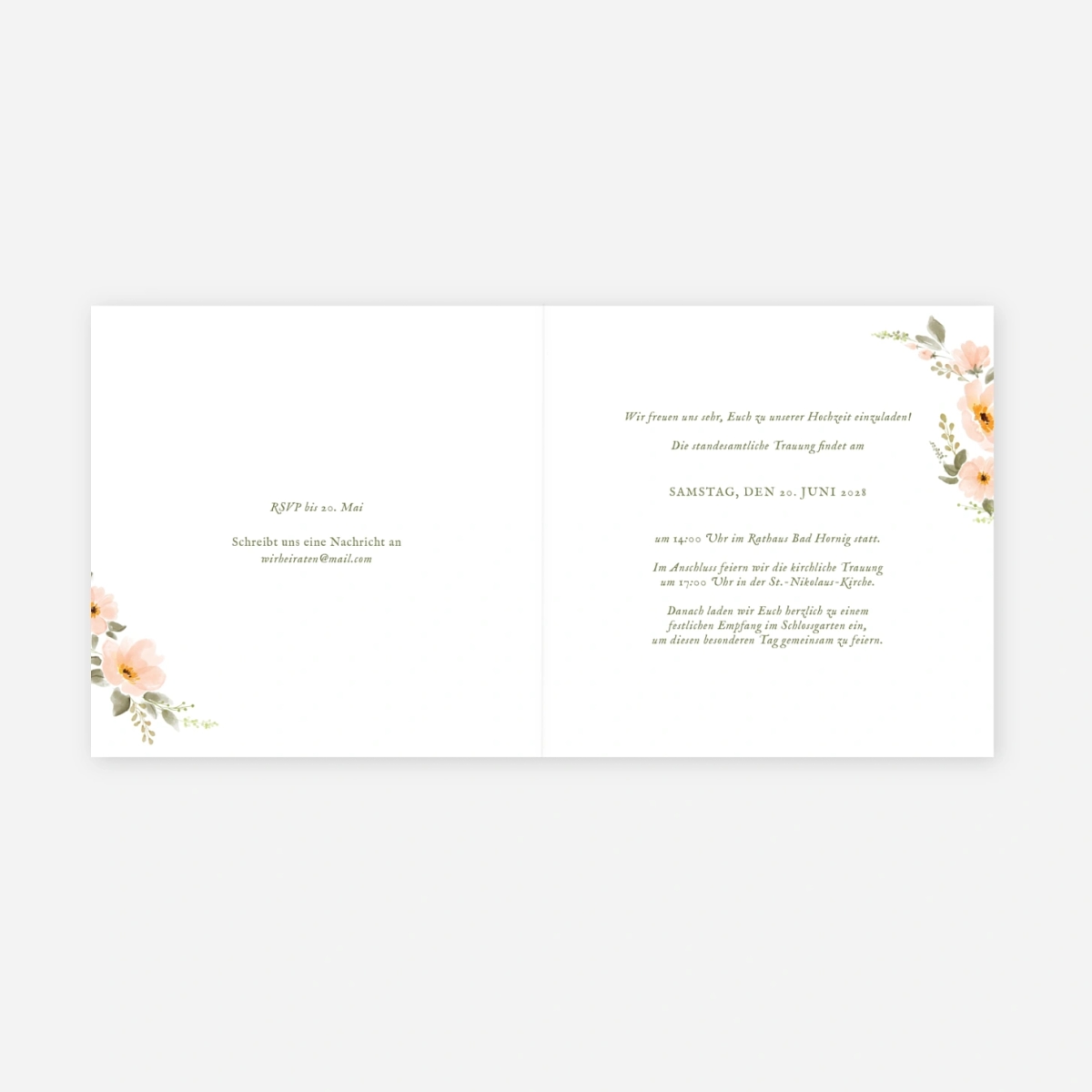 Hochzeitseinladung Florale Poesie