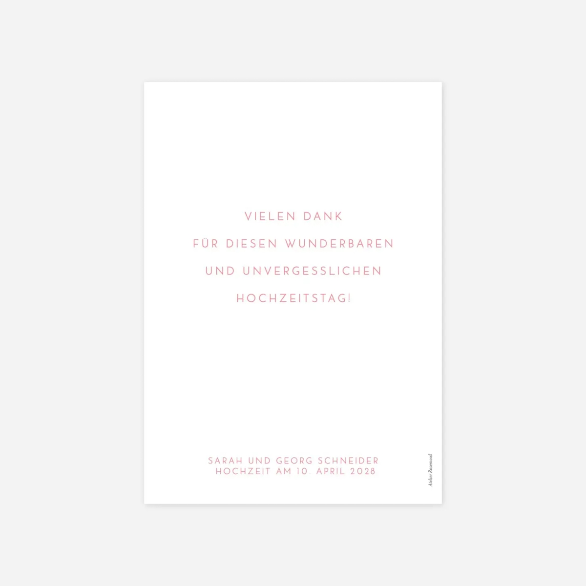 Dankeskarte Hochzeit 1 Foto hoch