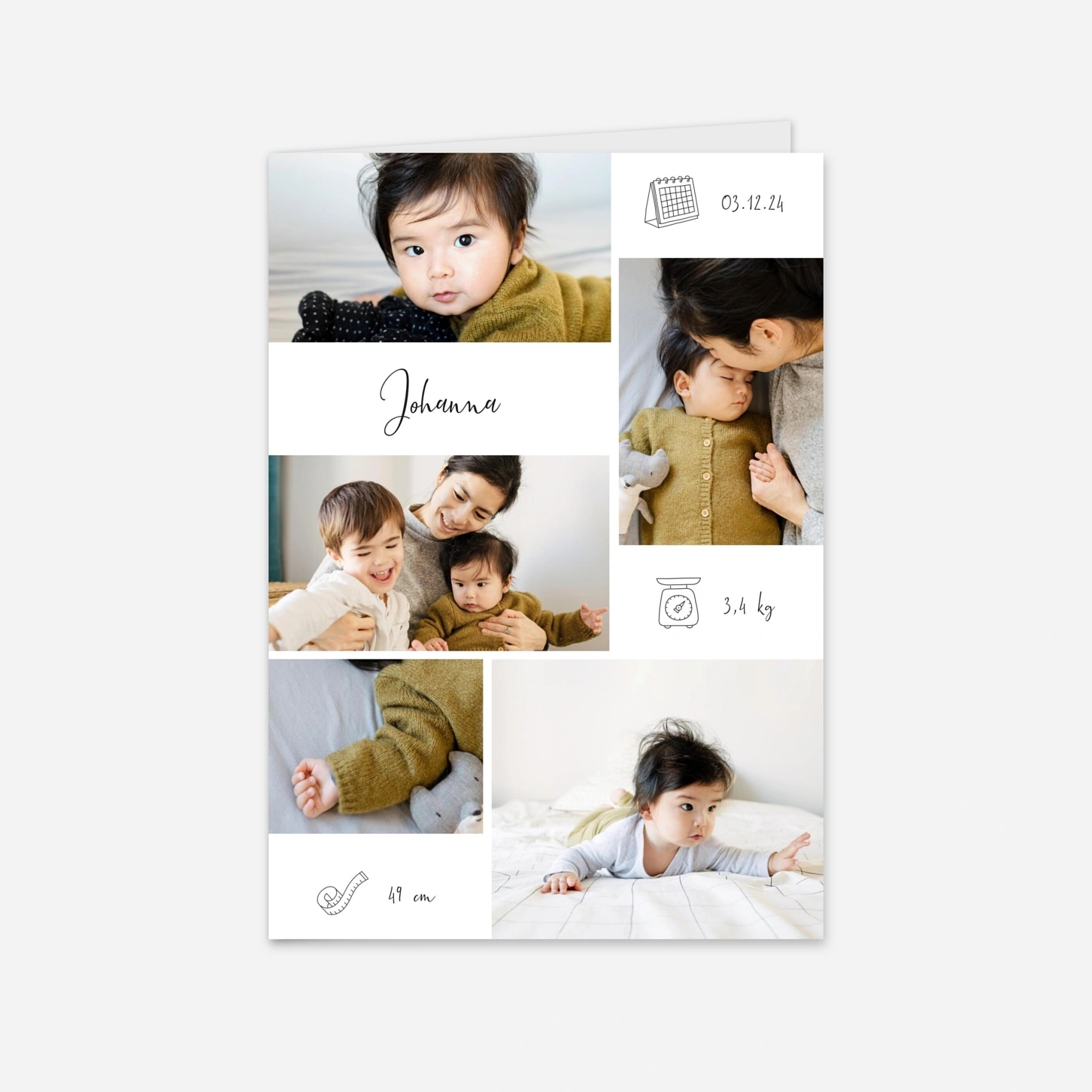 Geburtskarte Fotos und Piktogramme