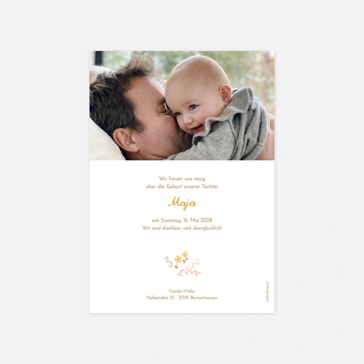 Geburtskarte Frühlingsblümchen