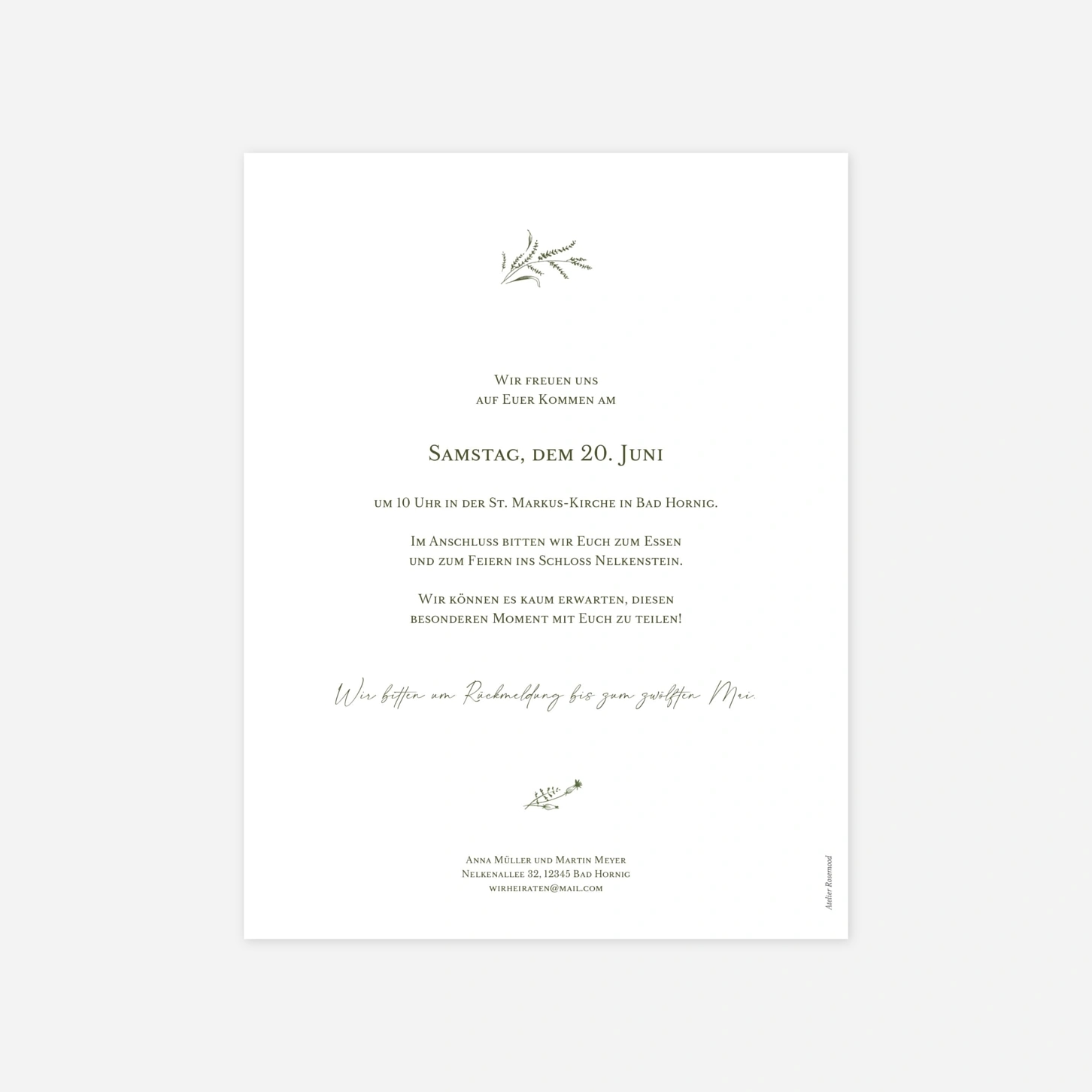 Hochzeitseinladung Frühlingsversprechen