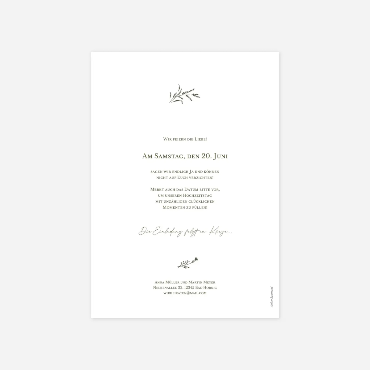 Save-the-Date Karte Frühlingsversprechen