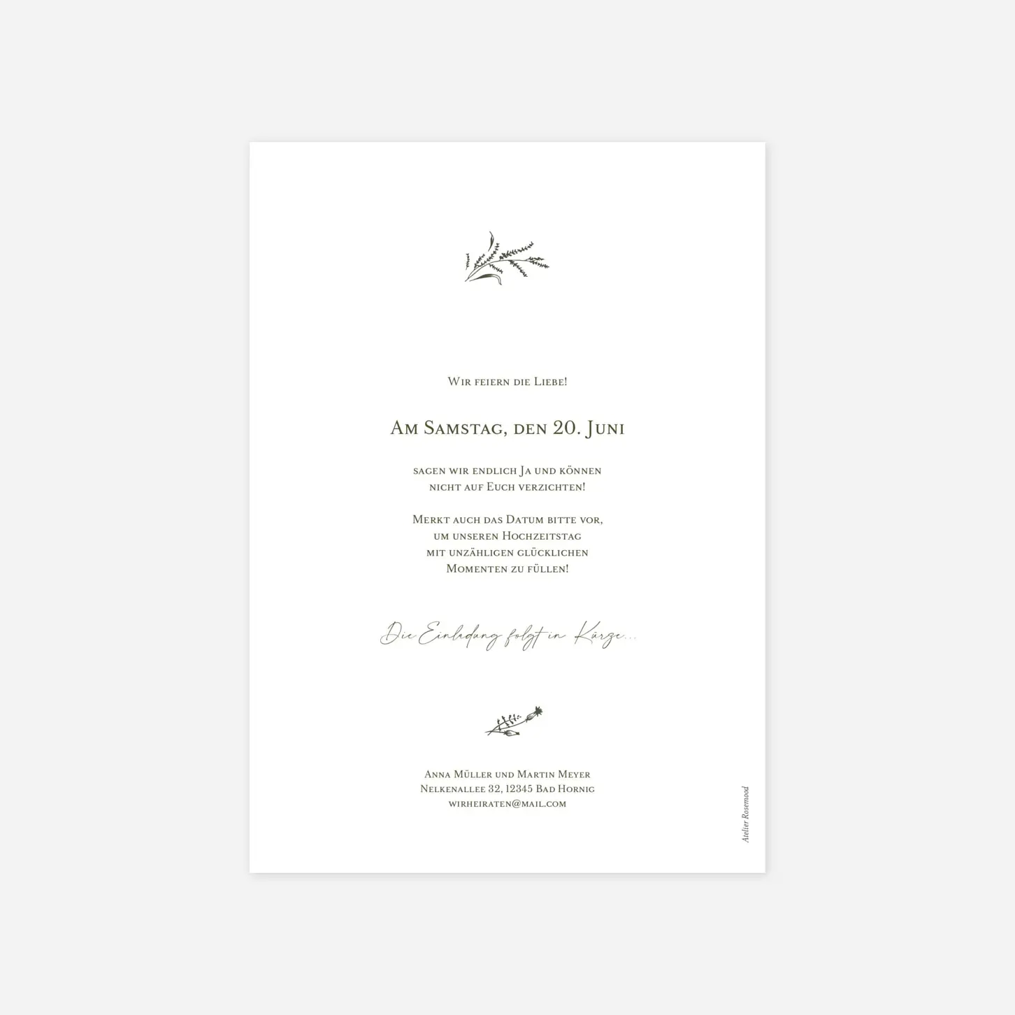 Save-the-Date Karte Frühlingsversprechen