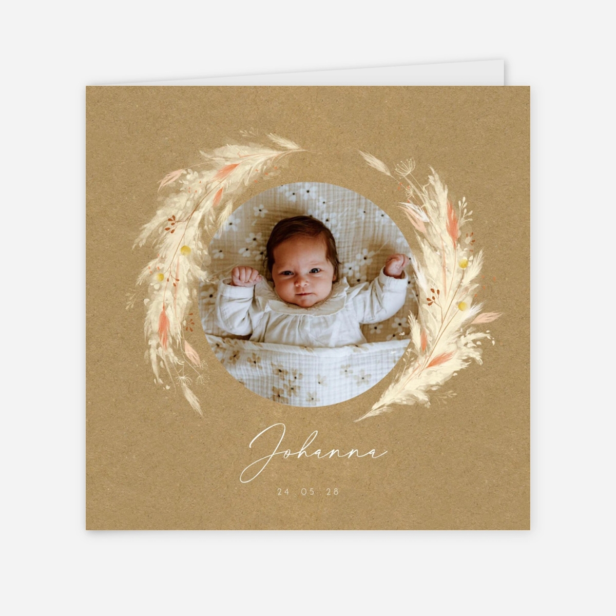 Geburtskarte Federspiel