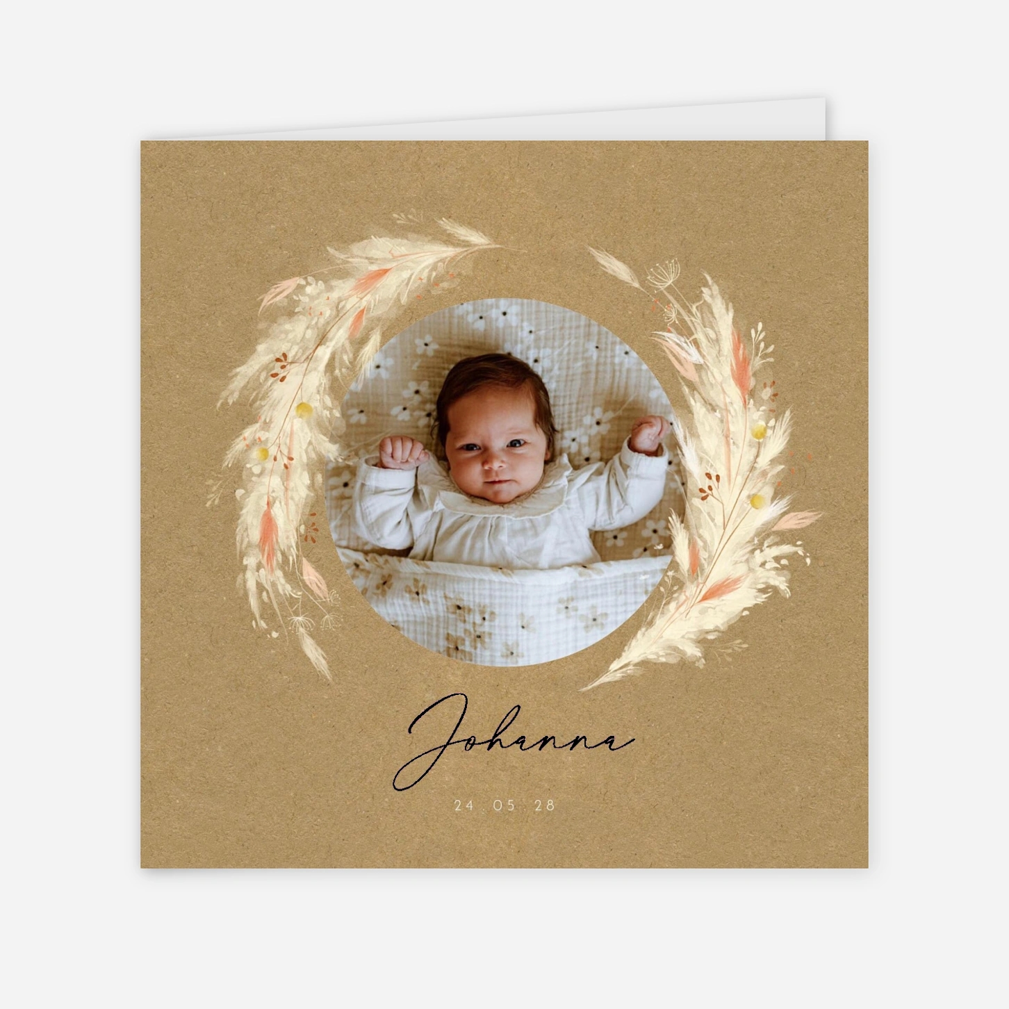 Geburtskarte Federspiel