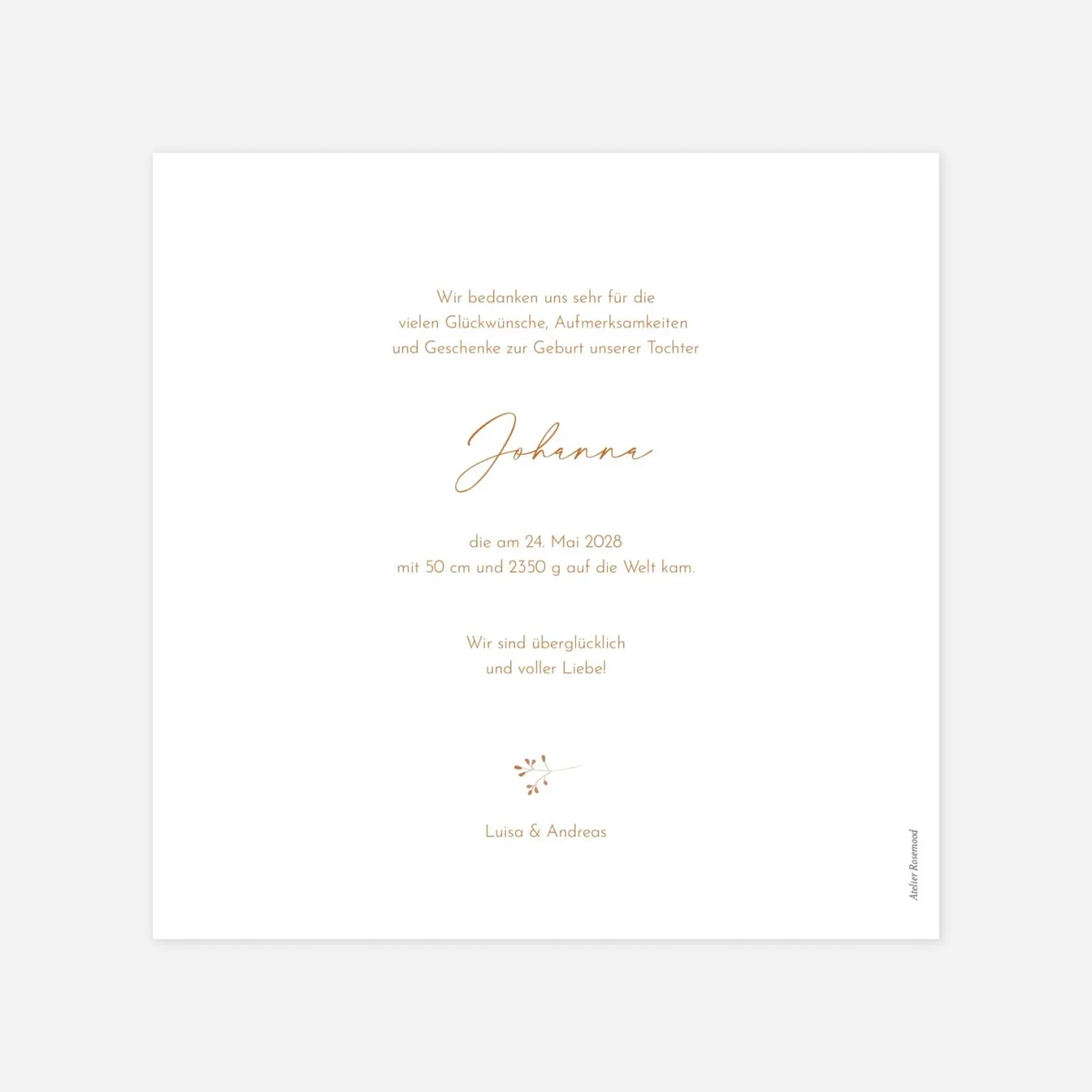 Geburtskarte Federspiel