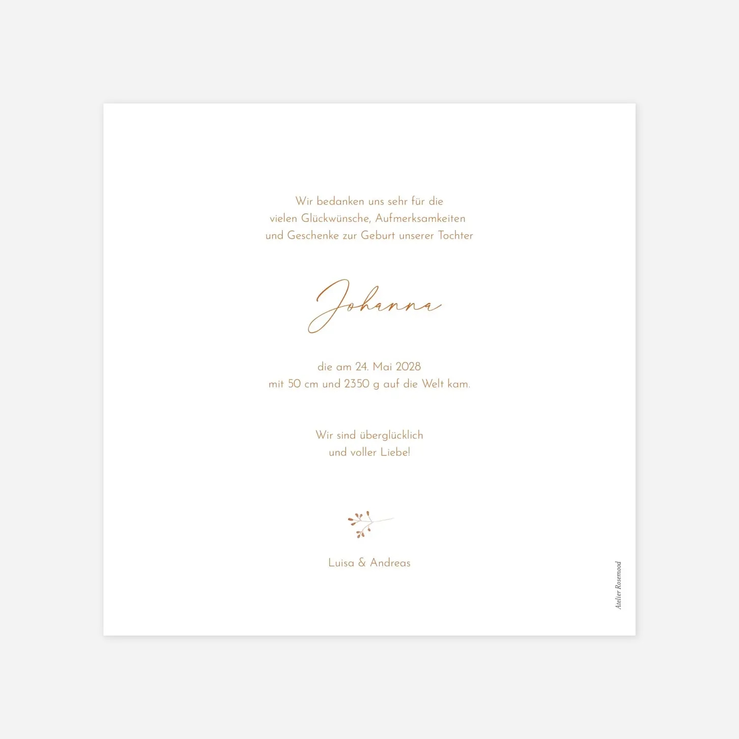 Geburtskarte Federspiel