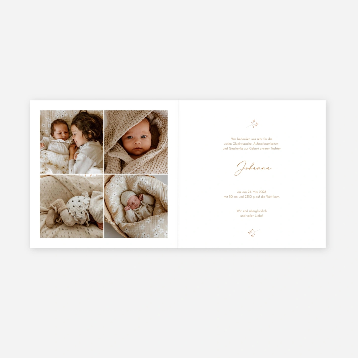 Geburtskarte Federspiel