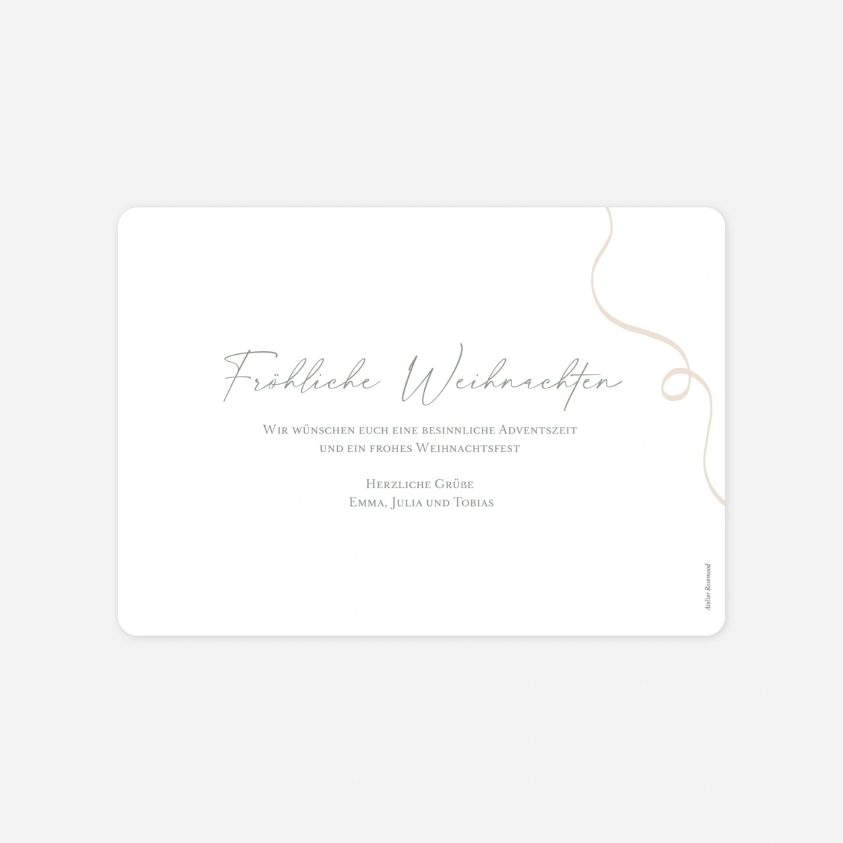 Weihnachtskarte Festive Bow