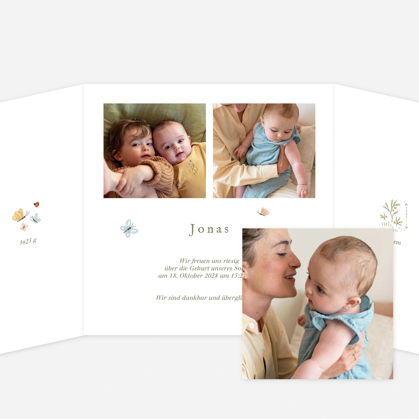 Geburtskarte Gartenkind