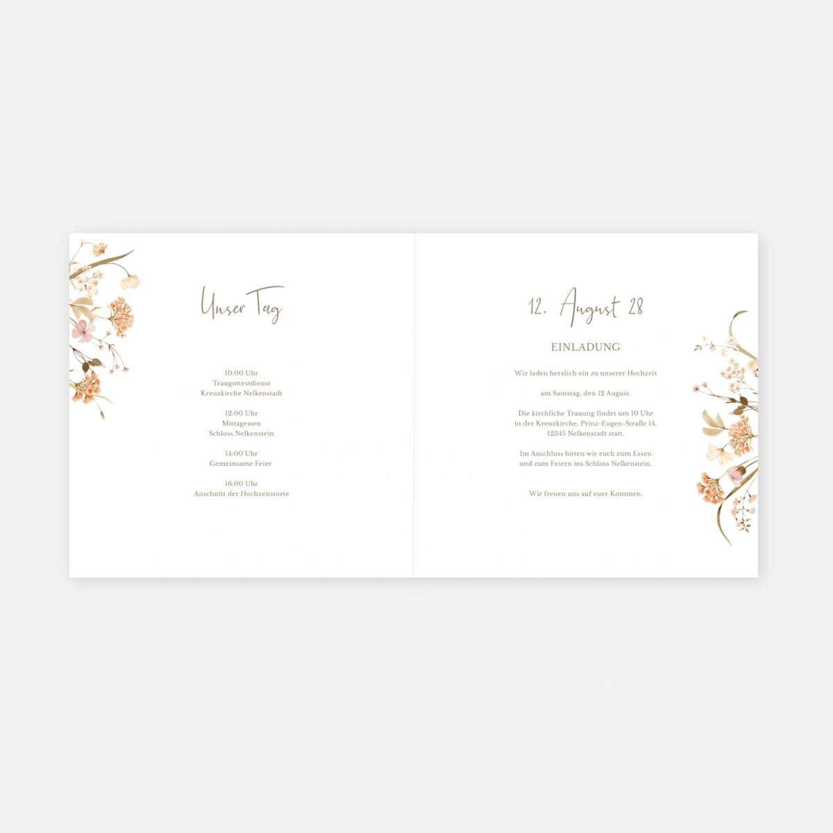 Hochzeitseinladung Gartenzauber