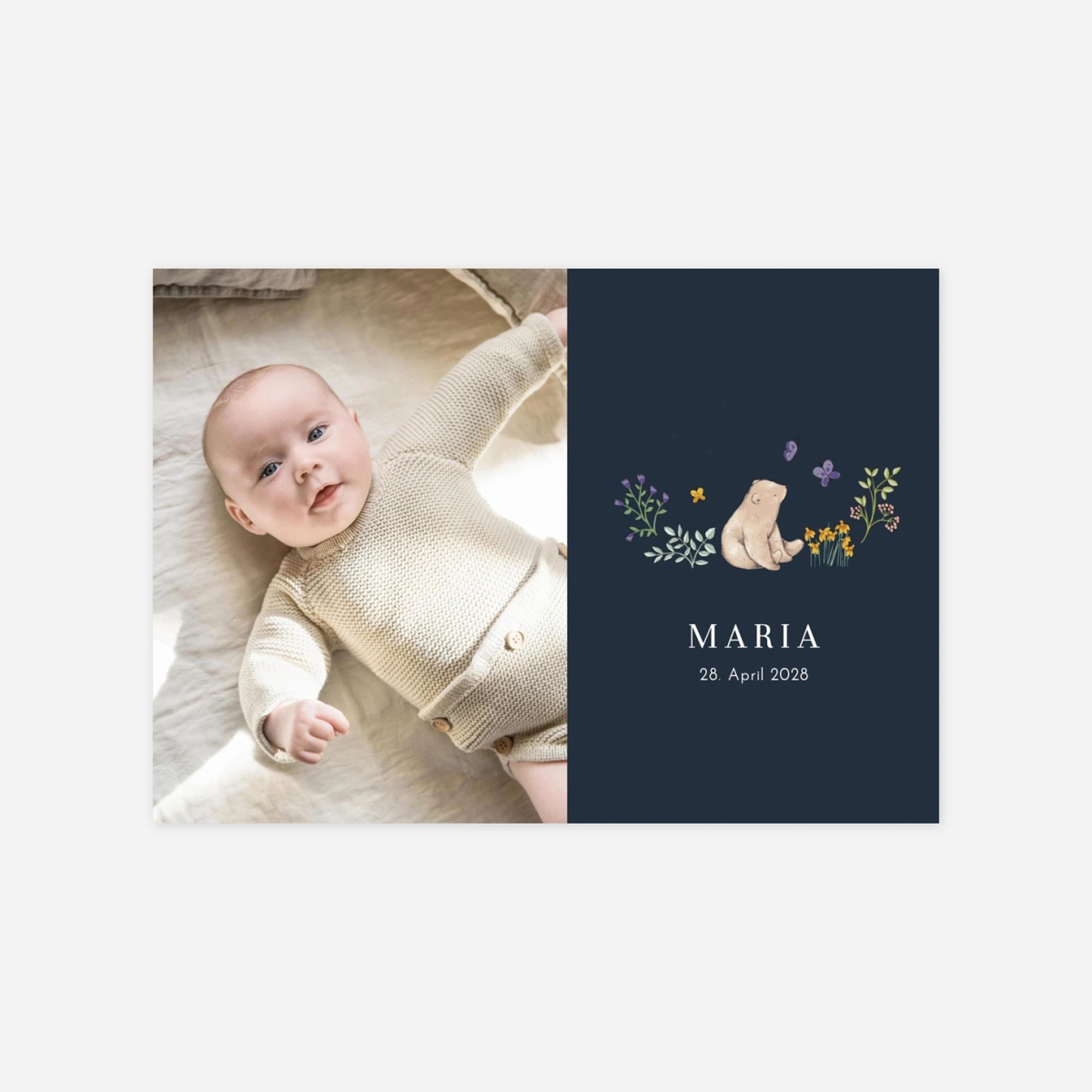 Geburtskarte Gartenszenerie