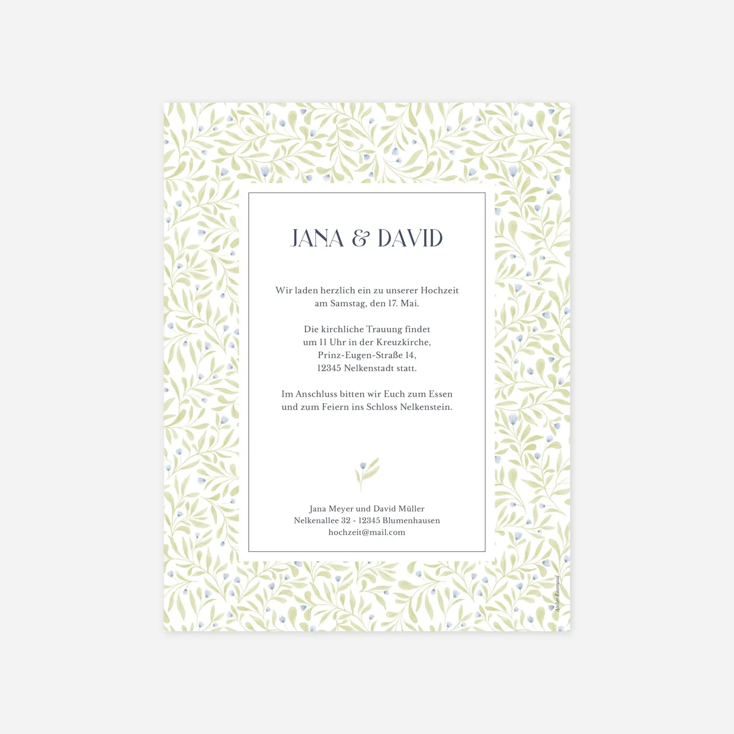 Hochzeitseinladung Garten der Liebe