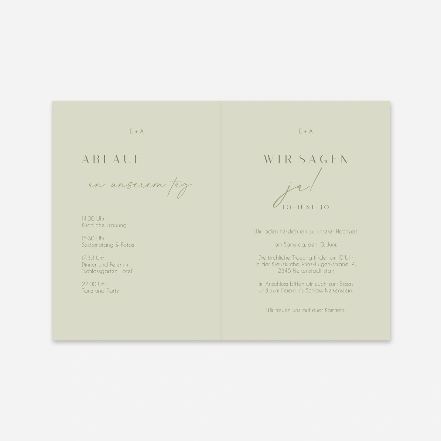 Hochzeitseinladung Zeitloses Versprechen