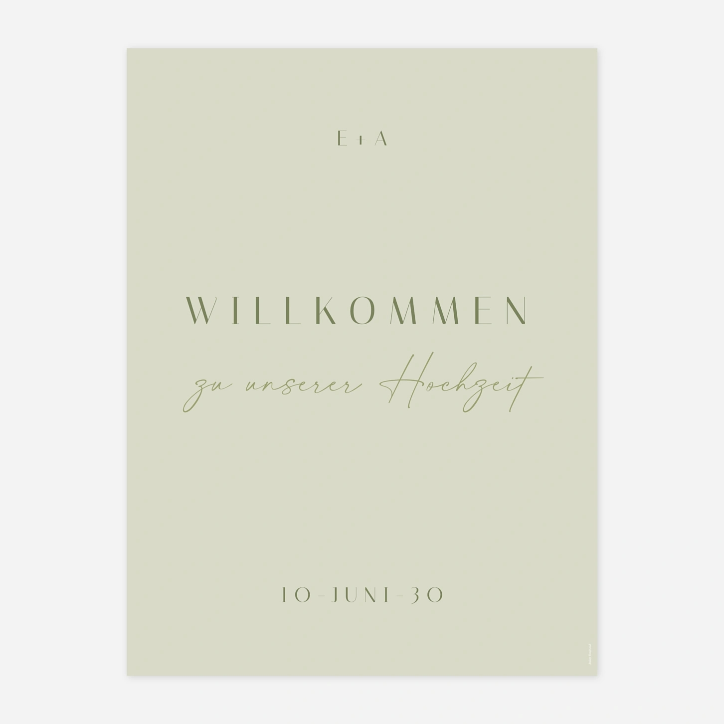 Willkommensschild Zeitloses Versprechen