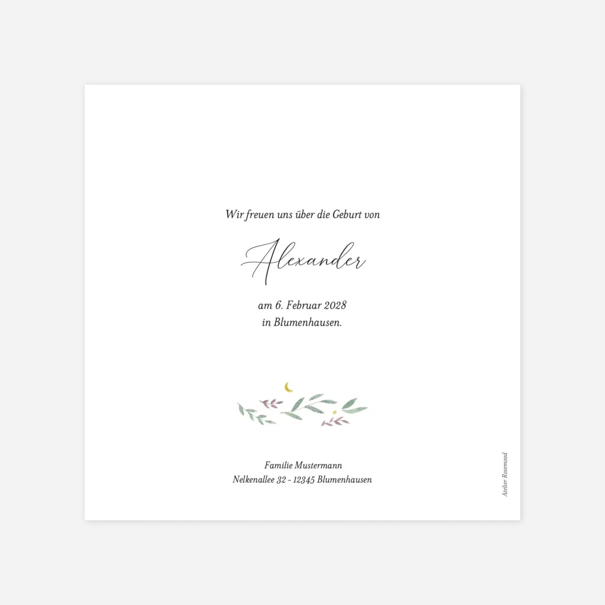 Geburtskarte Geborgen