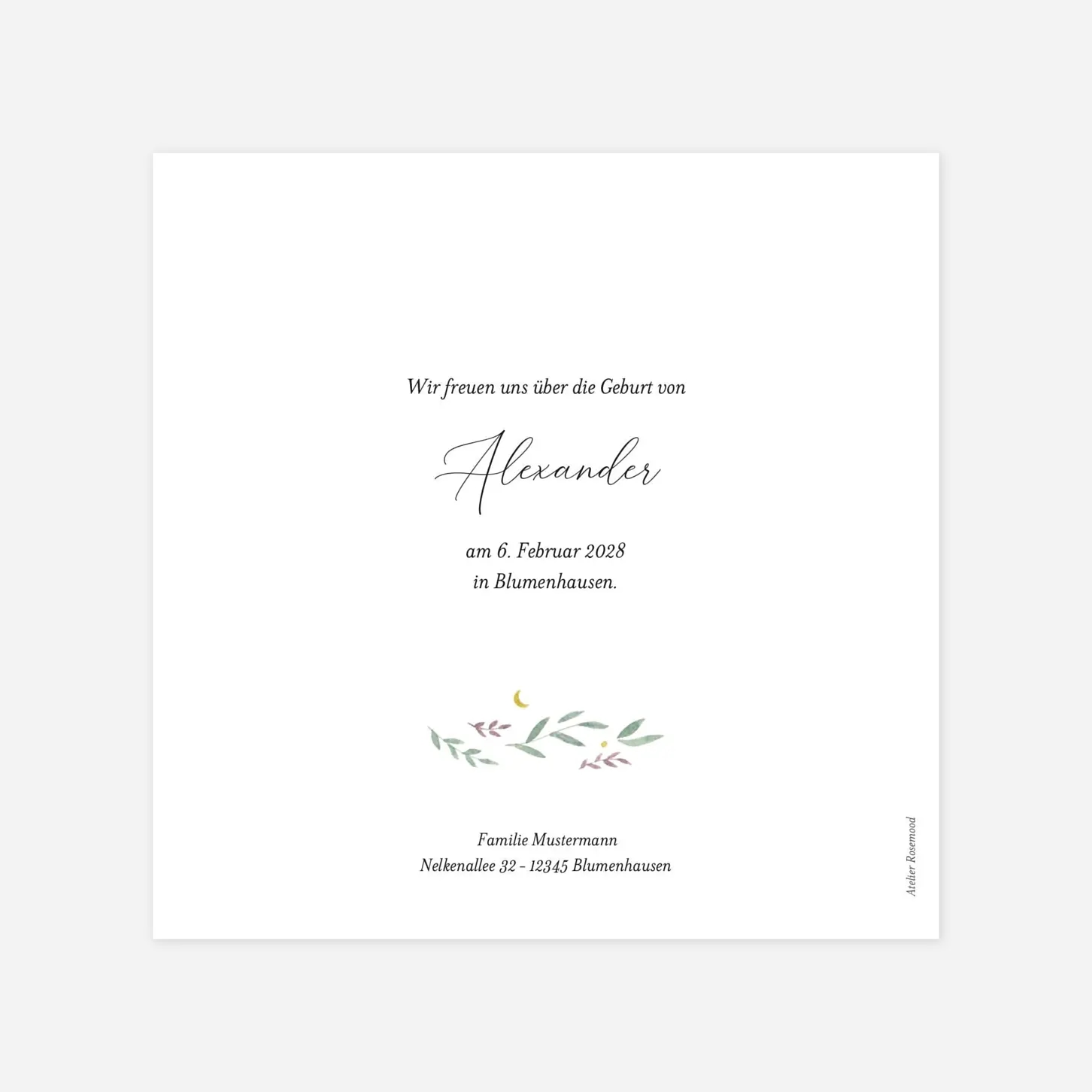 Geburtskarte Geborgen