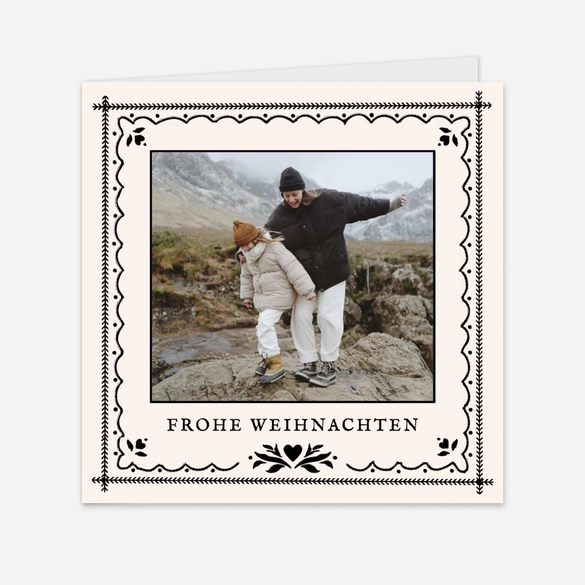 Weihnachtskarte Gestickte Grüße