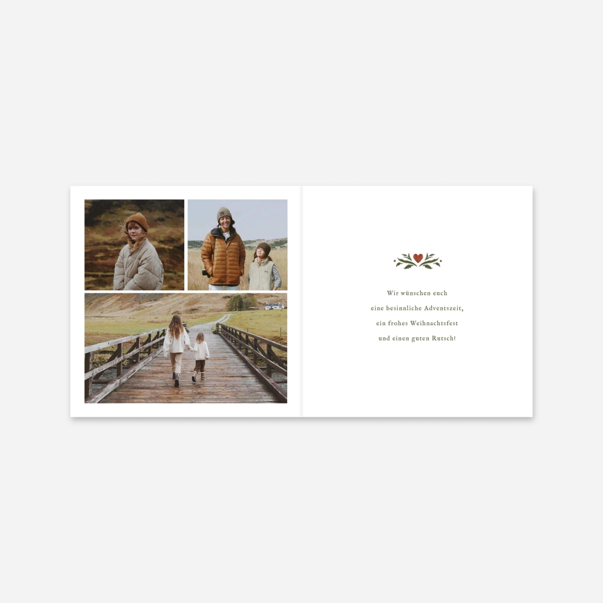 Weihnachtskarte Gestickte Grüße