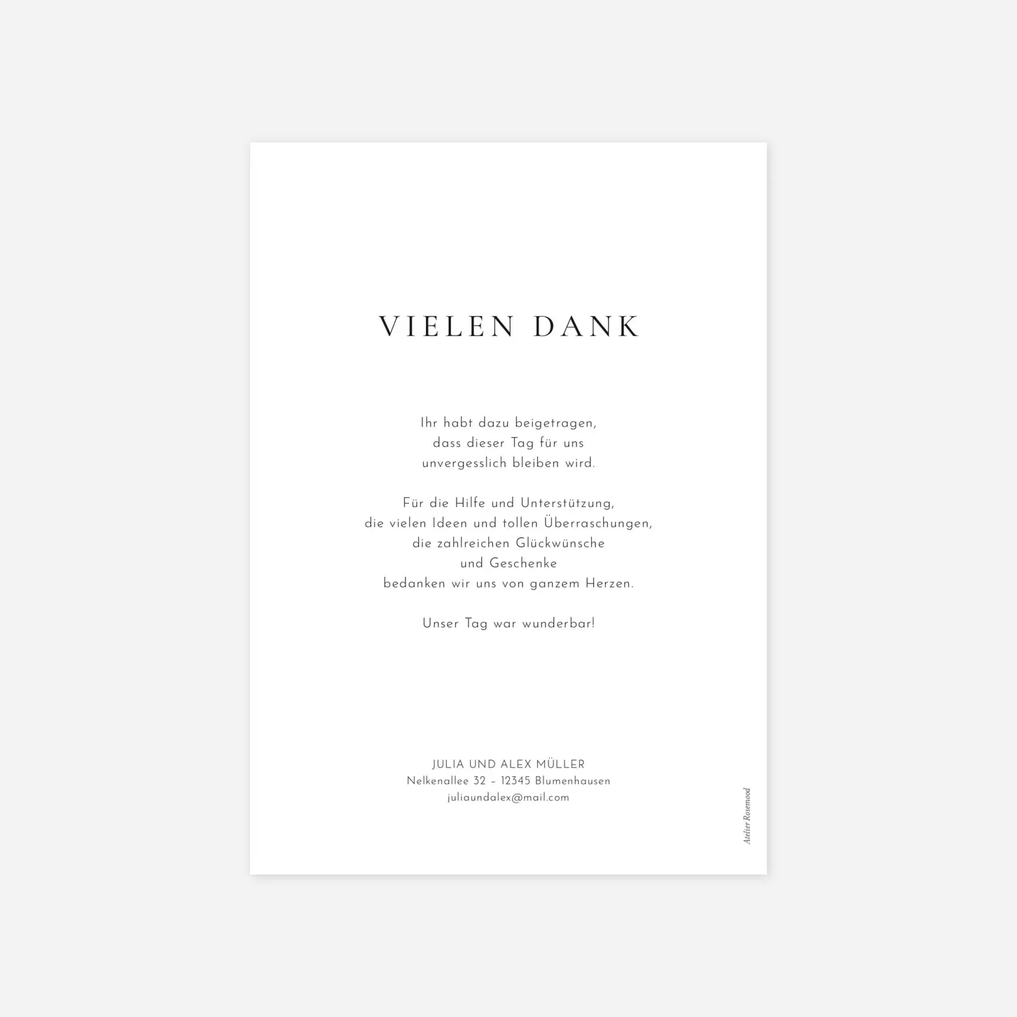 Dankeskarte Hochzeit Gemeinsam