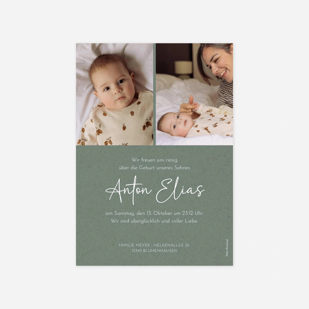 Geburtskarte Glückszeichen