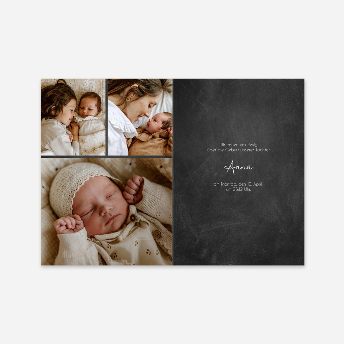 Geburtskarte Glücksschrift