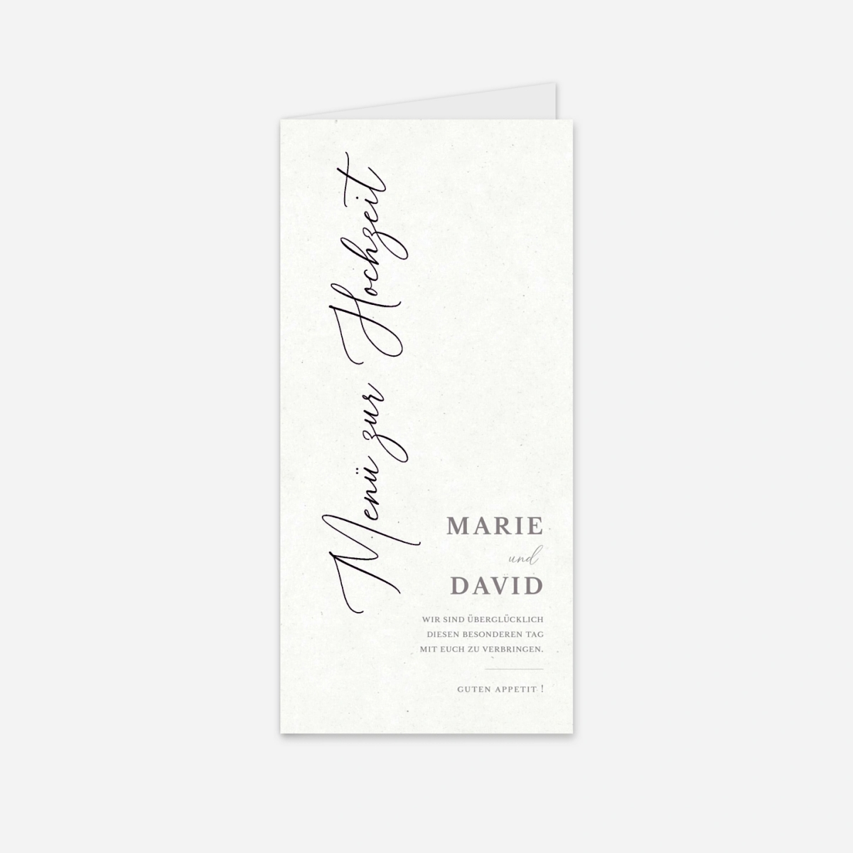 Menükarte Hochzeit Gemeinsam Eins