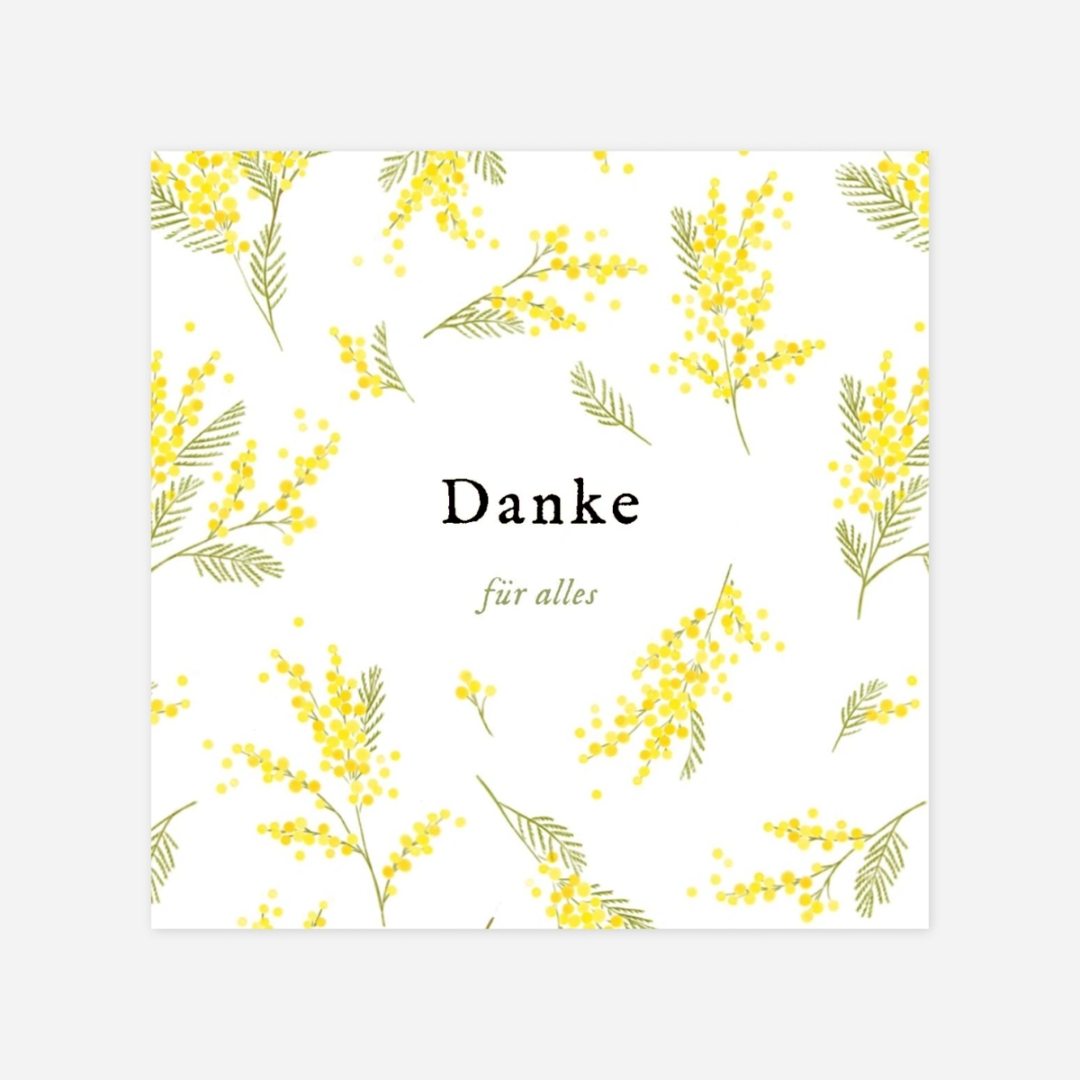 Dankeskarte Geburt Gelbe Mimosen