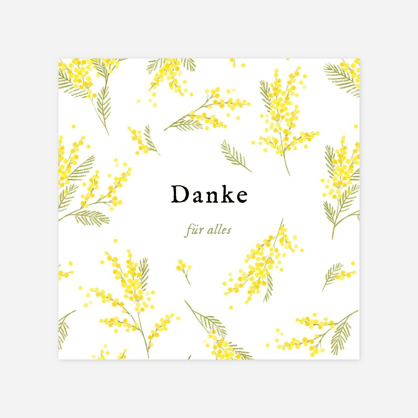 Dankeskarte Geburt Gelbe Mimosen