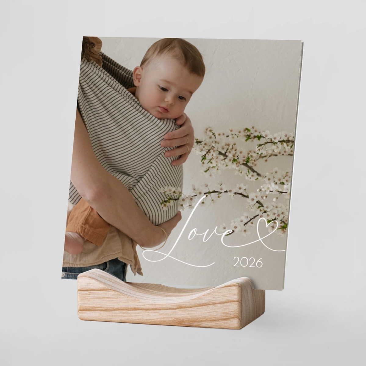 Tischkalender mit Holzfuß Goldenes neues Jahr