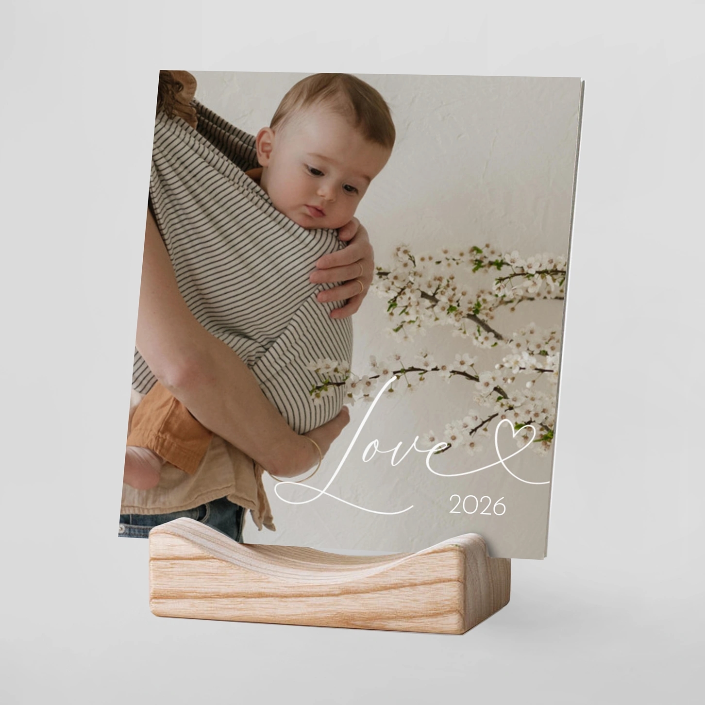 Tischkalender mit Holzfuß Goldenes neues Jahr