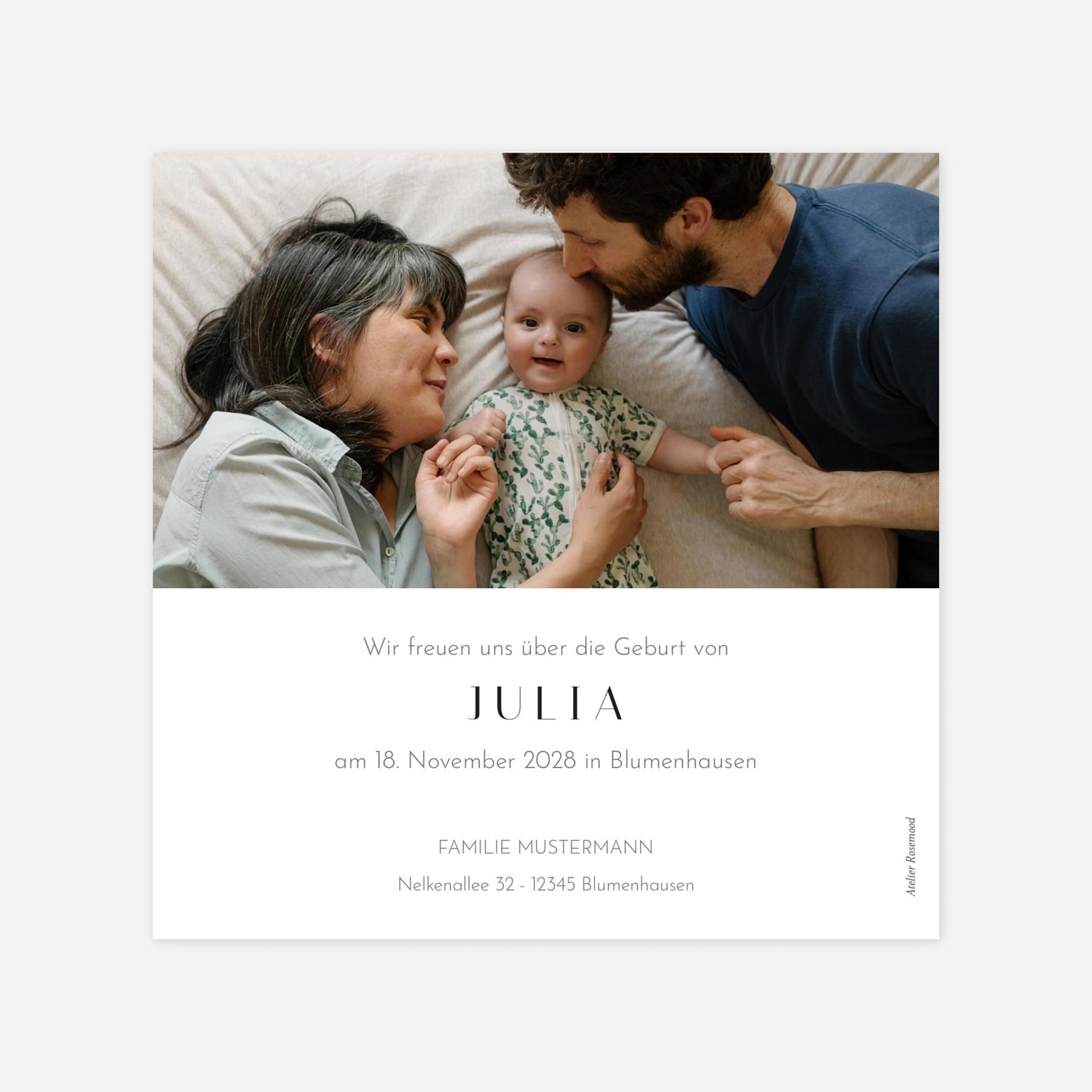 Geburtskarte Goldstern